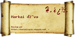 Harkai Éva névjegykártya